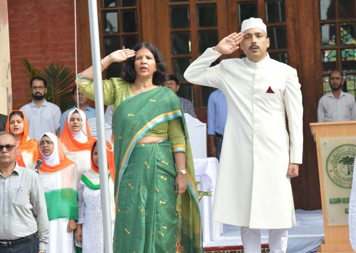 Prof Naima Khatoon and Mr Mohd Imran IPS during the Independence Day celebration (2).JPG